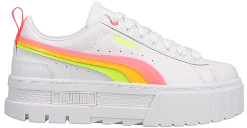 PUMA Mayze Summer Squeeze Baskets perforées à plateforme pour femme Rose Blanc Jaune, Rose, blanc, jaune, 41 EU