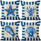 Aoihrraan 46x46cm 4er Set Dekorativ Meer Thema Kissenbezug Blau Seestern Muschel Muscheln Koralle Zierkissenbezug Quadratische Couchkissen Dekokissen Schlafzimmer Wohnzimmer Draussen Garten Sofa