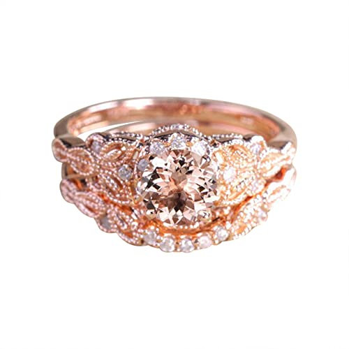 Yowablo Mode Rose Gold Ring Set für Frauen Verlobungsring Schmuck Geschenke Katja Schmuck Ringe