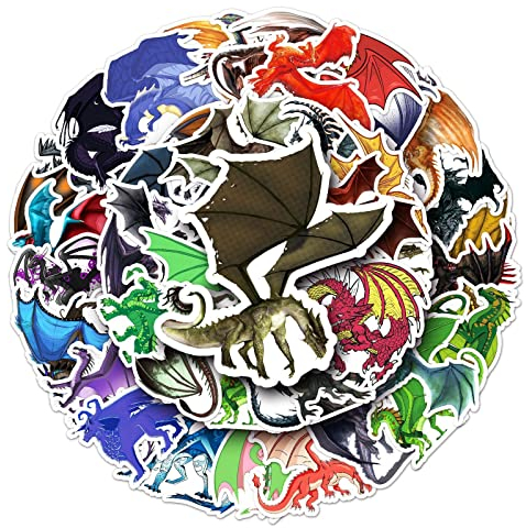 Affoto Dragon Aufkleber für Laptop (100 PCS), Geschenk für Kinder Jugendliche Erwachsene Jungen,Cartoon Dragon Stickers Wasserdicht Vinyl Aufkleber für Scrapbook,Skateboard,Auto,Gepäck