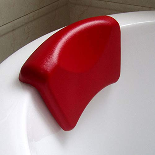Badewannenkissen Badewannenkissen, Badewannen-Anti-Rutsch-Kissen Kissen Kopfstütze, Nacken- und Rückenwasserdichtes Badekissen Rutschfestes Badekissen,Rot,275 * 160 * 60mm