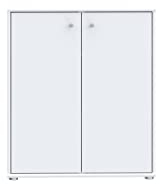 Forte Tempra 2 Kommode mit 2 Türen, Holzwerkstoff, weiß, Bx H xT: 73,7 x 85,5 x 34,8 cm