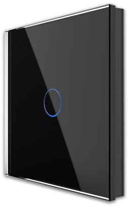 Funk Touch Lichtschalter zum Nachrüsten für Lampen ohne Schalter, Fernbedienung, RF433, Keine Verkabelung Erforderlich, SmartHome Funkschalter mini Modul Unterputzdose (Lichtschalter 1-Fach Schwarz)