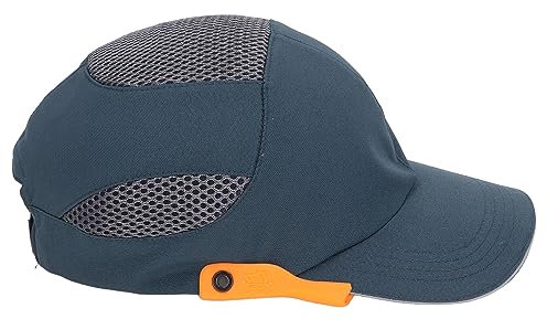 Bump Cap Adjustable Safety Bump Cap Insert Peaked Protective Baseball Hat for Baseball, Tennis and Welding (Blue with Orange Edge)