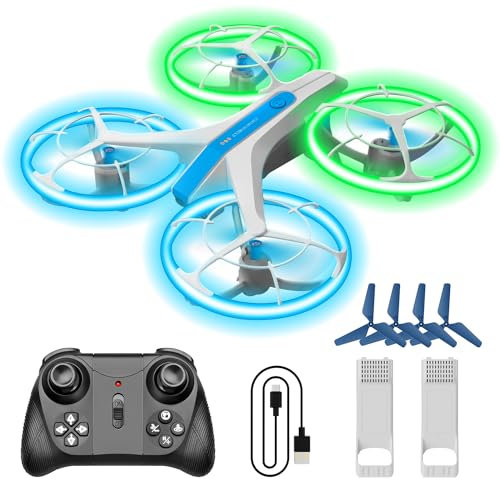 4DRC V33 Drones for Kids,RC Drone with Altitude Hold and Headless Mode,RC Quadcopter with LED Light,Propellers Full Protect and Double Batteries, Gift Toy for Boys and Girls