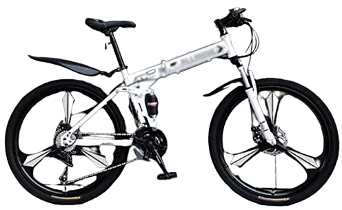 CASEGO Mountain Cross-Country-Fahrrad mit Variabler Geschwindigkeit Faltbares Dreimesser-Einrad-Doppelscheibenbremse Rahmen aus Kohlenstoffstahl Rahmen für Erwachsene Unisex (B 26inch)