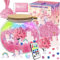 Kinder Leuchtendes Einhorn Terrarium Set für Mädchen Alter 4, 5, 6, 7, 8–12 Jahren, Einhorn Geschenke Enthalten Magischem Sand, Kaninchen, DIY Einhorn Nachtlicht, Ideale Kunst Bastelgeschenke