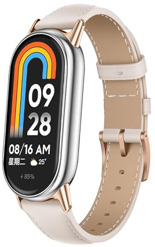 KoGiio Correa Compatible con Xiaomi Smart Band 10/9 / 8 /Xiaomi Mi Band 10/9 / 8, Correa de Cuero Hombres y Mujeres, Correa de Repuesto - Blanco