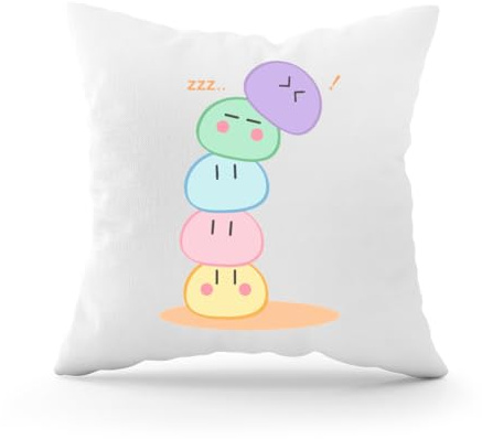 Forsca Kawai Dango Clannad Essential Dekorativer Kissenbezug mit Füllung für Sofa-Autokissen
