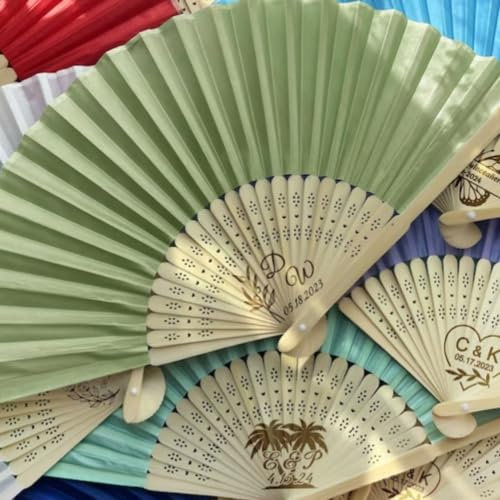 gorm Personalised Wedding Fan Personalised Wedding Fans for Guests Personalised Wedding Wedding Personalised Personalised Wedding Fans,Party Decoration (100p;cs)