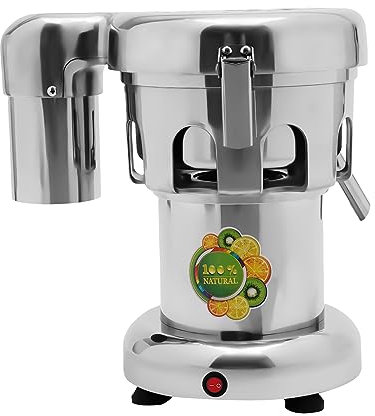 Elektrische Zitruspresse für Obst und Gemüse 370 W | 2800 U/min aus Edelstahl Obst und Gemüse Elektrische Zitruspresse mit Schubstange | Entsafter Schlacken