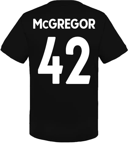 Celtic FC Boys McGregor 42 Poly T-Shirt Black Green 12-13 Years