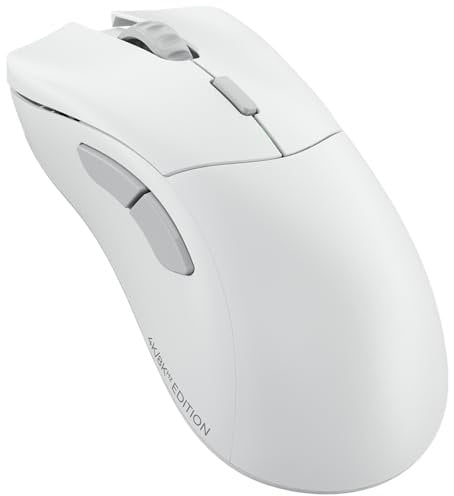 Glorious Gaming Model D 2 Pro 4K/8K Ratón Gaming inalámbrico - 2,4 GHz 1 ms de retardo, sondeo 4K/8K, 100M clics, 62 g superligero, Gran batería, Sensor PPP 26K, RGB, ergonómico, 6 Botones - Blanco