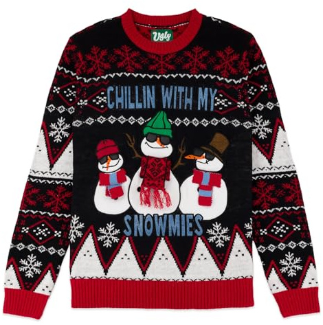 The Ugly Sweater Co. Interactive Ugly Christmas Sweaters for Holiday Fun Tacky Unisex Design, Perfect Snug Fit Breathable