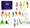 Fiorky Adventskalender 2024, Angeln Weihnachten Countdown Kalender mit Löffeln Mnnow Crankbait Weihnachten Countdown 24 Tage Angelset Weihnachtsgeschenke für Vater, Opa, Bruder, Freund