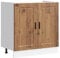 vidaXL Meuble Bas pour évier Porto Vieux Bois Bois ingénierie, Meuble Bas de Cuisine, Meuble Bas de Cuisine avec Porte