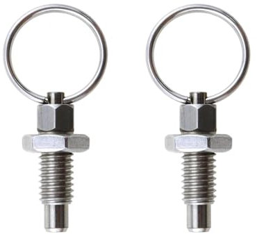 2 bulloni di bloccaggio con anello di trazione, perno a molla in acciaio inox, perno di sicurezza retrattile per elettrodomestici (M12)