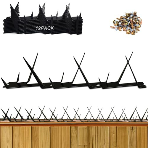 Metall-Spikes für Zäune und Wände, verhindert effektiv Eindringlinge und Kletterversuche (Größe 452,1 cm)