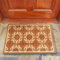 Vapinity Large Coir Door Mat 45 x 75cm Embossed Damask Print – Natural Coconut Fibre, Front Door Welcome Mat with Non-Slip Backing, Durable Eco-Friendly Dirt Trapper Boot Scraper Outdoor