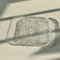 Juego de 2 platos cuadrados de cristal transparente de 15,2 cm para café, aperitivo, ensalada y frutas en forma de flor en relieve