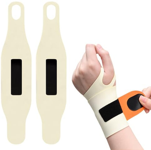 ZAHRVIA Lot de 2 Protege Poignet, Tendinite Bandage Attelle Poignet, Adapté aux Sports et aux Travaux Ménagers (Beige)