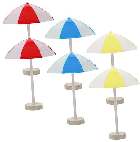SUPVOX 6piezas Mini Sombrillas De Playa para Decoración De De Accesorios De Paisaje y Fiesta Hawaiana Sombrillas