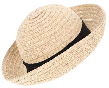 QUMIIRITY 1Pc Mini Straw Hat Doll Accessories Decoration for Dolls for Fairy Gardens Handmade Projects Straw Material