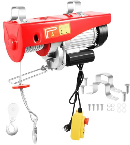 Treuil électrique avec télécommande Palan à câble Treuil à chaîne 1600W 1000kg 12m de hauteur de levage avec un câble/6m de hauteur de levage avec deux câbles