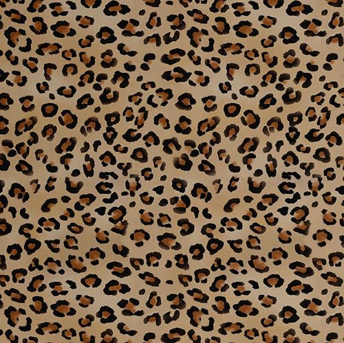 S4Sassy Leopard Print Wallpaper - Animal Theme Removable Walls Covering, 25 x 120 Self-Adhesive Vinyl Wall Paper, Decorative Wallwrap, Easy DIY Walls Covering for Bedroom, Living Room - Brown