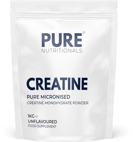 Pure Nutritionals Creatine Monohydrate Powder 1Kg - Unflavoured 284 Serving | 100% Pure Micronised Creatine for Strength, Power & Muscle Performance, Easy to Mix Creatine Powder, 3.5g per Serving