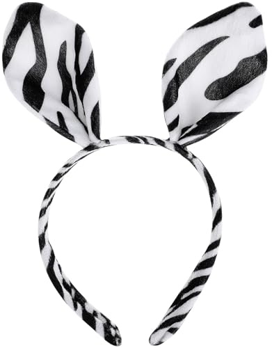 TOPBATHY Zebra Haarreif Plüsch Ohrstirnband Weiches Kunststoffmaterial Damen Party Fasching Halloween Cosplay