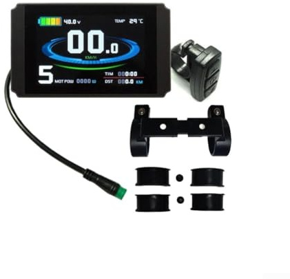 Sandyseptember For KT LCD8HU Ebike Display 24V 36V 48V with 5 Pin Waterproof USB Connector for Electric Bicycle Speed for battery and Mileage Info
