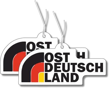 2x Duftbaum mit Ostdeutschland Motiv, Autoduft lustig Duftspender, Duftbaum Auto tuning, Lufterfrischer, Duftanhänger Set