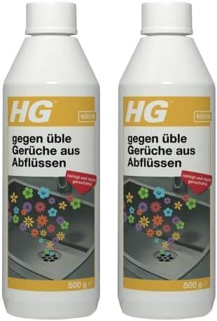 HG gegen üble Gerüche aus Abflüssen 2er Pack – Abfluss-Geruchsentferner, neutralisiert schlechte Gerüche