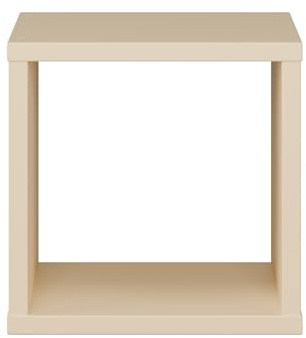 möbelando Regalwürfel >Mauro< Buttergelbes Regal modern 38,2x38,3x32,9 cm Kleinmöbel mit 1 Fach, 40 kg belastbarer Oberboden 25 mm, Spanplatte, Folie Finish, Schwarze Kunststofffüße, zerlegt