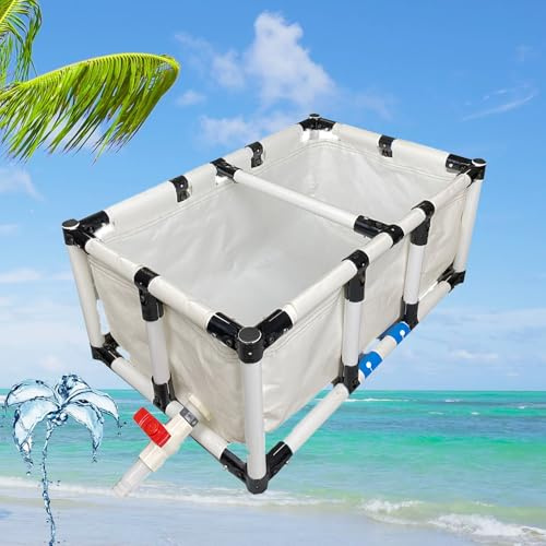 Piscine rectangulaire avec vanne de vidange en PVC Idéal pour poissons koï et tortues 1,5 x 1 m