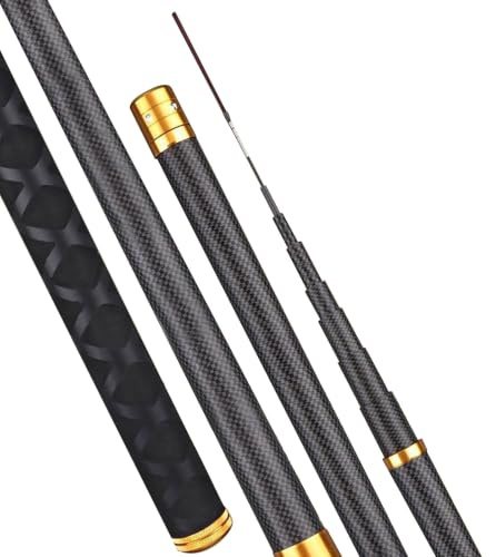 Pole de la Pesca de la Mano de la Fibra de Carbono Duro súper Ligera - Caña de Pescar Telescópica - 2. 7M/3.6M/4.5M/5.4M/ 6,3M/7.2M/8M/9M/10M Pesca para marítima, Agua Salada