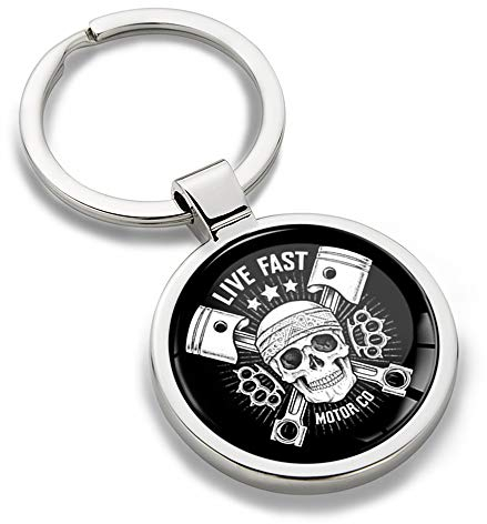 SkinoEu® 3D Metal Porte-clés Skull Crâne Tête de Mort Cadeau pour Homme et Femme KK 175