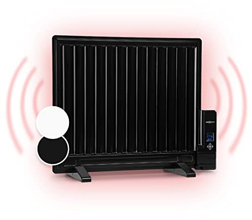 oneConcept Heater Radiator, Oil Heaters for Home Low Energy Silent, 600W Wall Mount Oil Radiator Thermostat, Free Stranding Portable Room Heater w/Touch Control, Smart Personal Heating Oil Radiators