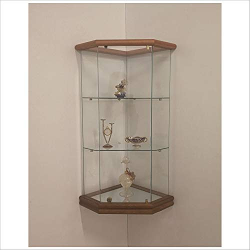 VM ART DESIGN GLASS Glashängevitrine zur Wand Winkel VM504T (Holz Kirschholz)