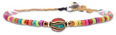 Made by Nami Surfer Fußkettchen mit Perlen Damen & Mädchen - Handmade Festival & Strand Accessoires - Goa Hippie Fußkette - Fußband Bunt Orientalisch (Oriental)