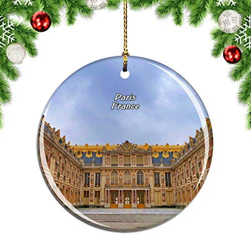 Weekino Frankreich Versailles Palace Paris Weihnachtsdekoration Christbaumkugel Hängender Weihnachtsbaum Anhänger Dekor City Travel Souvenir Collection Porzellan 2,85 Zoll