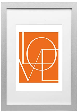 WOLTU Bilderrahmen 15x20 cm, Fotorahmen zum vertikalen oder horizontalen Aufhängen/Aufstellen, Holzrahmen mit Passepartout, Posterrahmen Collage Wanddeko, Silber