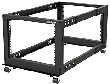 StarTech.com Armadio Server Rack, a Telaio Aperto 8U, Compatto a 4 Staffe, Profondità Regolabile, 23-41, per Reti/Apparecchiature Informatiche, Dell PowerEdge HP ProLiant ThinkServer, 4POSTRACK8U