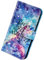 Herbests Kompatibel mit Samsung Galaxy A6 2018 Handyhülle Handytasche Leder Hülle 3D Bunt Glitzer Bling Glänzend Muster Leder Schutzhülle Flip Case Brieftasche Wallet Tasche,Funkeln Sterne