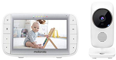 Motorola Baby MBP 485 - Babyphone mit Kamera - 5 Bildschirm - Temperatur, Mikrofon, Zoom, Schlaflieder - Weiß
