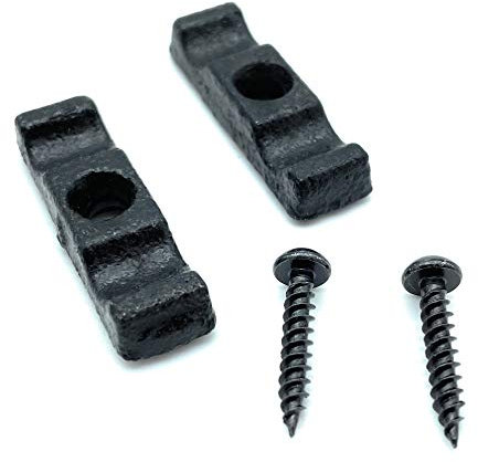 JAM2DAY Pack of 2 Black Turn Buttons/Catches With Screws For Shed Doors, Garden, Pens etc. (Black, 35mm)