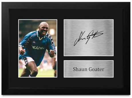 HWC Trading FR A4 Shaun Goater Gifts gedrucktes Autogramm Bild für Fußballfans und Fans – A4 gerahmt