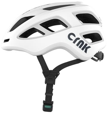 CRNK Veloce Fahrradhelm – Leichter & Stylischer Unisex Helm für E-Bike, Rennrad & Mountainbike – In-Mold Bauweise für Stoßabsorption – Magnetverschluss & Verstellbare Gurte – Weiß – M