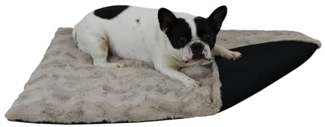 HS-Hundebett® Hundedecke Exklusiv mit Füllung und Anti-Rutsch XS (45x65 cm) – Gepolstert & Waschbar – Gemütliche Hunde Kuscheldecke – Sand, Made in DE